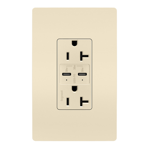 Mayer-DDS-radiant® 20A Tamper Resistant Ultra Fast PLUS Power Delivery USB Type C/C Outlet, Light Almond-1