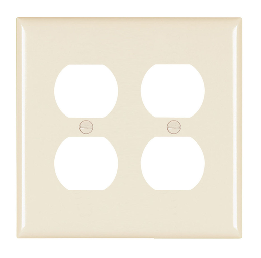 Product image for Pass & Seymour TP82-LA 2Gang Wall Plate, Duplex Receptacle, Nylon, Standard - Light Almond