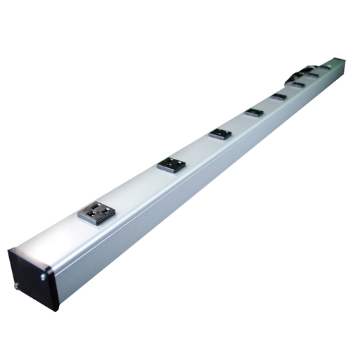 Product image for Wiremold UL401BC 48" 120 Volt 15 Amp 8-Outlet Slide-Off Mount Gray Aluminum Snap-On Plug-In Outlet Center Unit