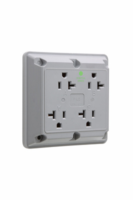 Product image for P&S 420HGRY HG QUAD RECEPT 20A 125V