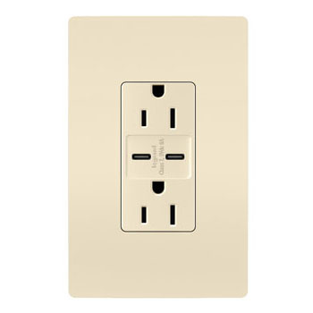 Mayer-DDS-radiant® 15A Tamper-Resistant Ultra-Fast USB Type C/C Outlet, Light Almond-1