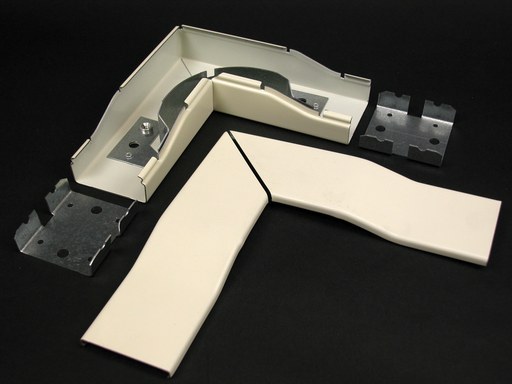 Product image for Wiremold V2411FO 2" Cable Bend Radius Ivory Steel 2-Channel Raceway Radiused 90 Degrees Flat Elbow