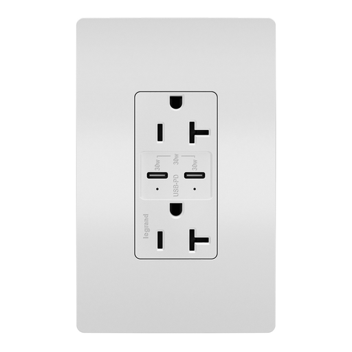 Mayer-DDS-radiant® 20A Tamper Resistant Ultra Fast PLUS Power Delivery USB Type C/C Outlet, White-1