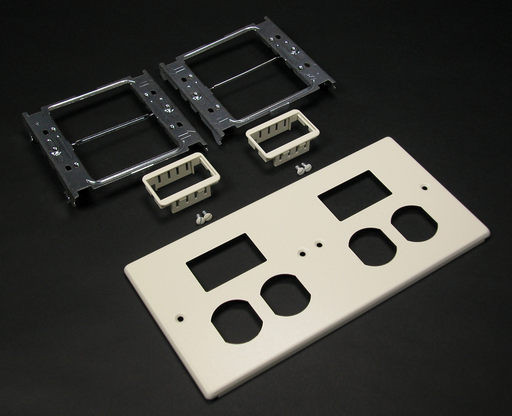 Product image for Wiremold V4047-2BBMM 4047-Series Four-Gang Cover Two Duplex and Two Mini Adapters
