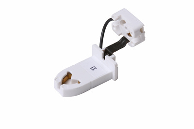Product image for Pass & Seymour 391-1W medium Bi-Pin Fluorescent Lampholder, pressure lock terminals, includes starter base. White