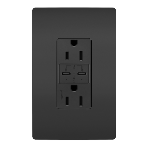 Mayer-DDS-radiant® 15A Tamper Resistant Ultra Fast PLUS Power Delivery USB Type C/C Outlet, Black-1