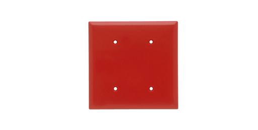 Product image for Pass & Seymour SP24RED 2-Gang Blank Red Smooth Thermoset Plastic Standard Wallplate