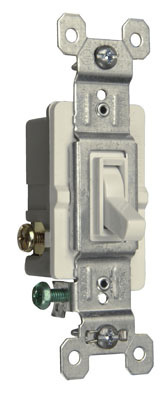 Product image for Pass & Seymour 663-SWG 15 Amp 120 VAC 3-Way White Thermoplastic Screw Mounting Self Grounding Toggle Switch