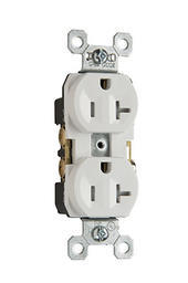 Pass & Seymour TR5352-W 20 Amp 125 VAC 2-Pole 3-Wire NEMA 5-20R White Nylon Tamper-Resistant Duplex Receptacle