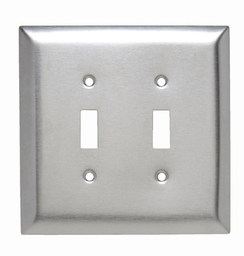 Pass & Seymour SSO2 2Gang Wall Plate, Toggle Switch, Jumbo - 302/304 Stainless Steel