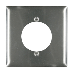 Pass & Seymour SS702 2Gang Wall Plate, 2.125" Power Outlet Receptacle, Standard - 302/304 Stainless Steel