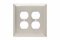 Pass & Seymour SSO82 2Gang Wall Plate, Duplex Receptacle, Jumbo - 302/304 Stainless Steel