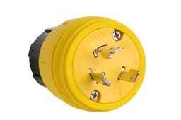 Pass & Seymour 28W48 Turnlok&#174; Watertight Plug, 30A 250V, L6-30P, NEMA 4X/6P, IP65/66/67 - Yellow