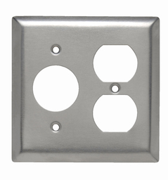 Pass & Seymour SS78 2Gang Wall Plate, Single Receptacle / Duplex, Standard - 302/304 Stainless Steel