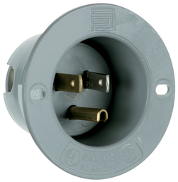 Pass & Seymour 5278-SS Straight Blade 2Pole 3Wire 15Amp 125Volt Flanged Inlet