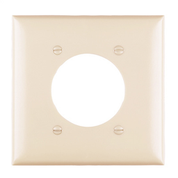 Pass & Seymour TP703-I 2Gang Wall Plate, 2.1563" Power Outlet Receptacle, Nylon, Standard - Ivory