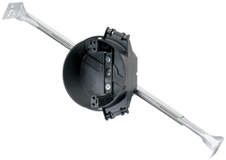 Pass & Seymour S1-20-HAC 4" Round Ceiling Box w/ 16-24" Adjustable Bar Hanger, 2-3/16" Deep, Thermoplastic, 20.25cu.in