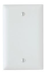 Pass & Seymour TP13-W 1Gang Wall Plate, Blank, Box Mount, Nylon, Standard - White