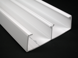 Wiremold 5400TB-WH 8 Foot x 5-1/4 x 1-11/16" White Non-Metallic Multiple Channel 2-Compartment Raceway Base