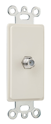 Pass & Seymour 26CATV-LA Single Gang Decorator F Type Coaxial Connector, Light Almond.