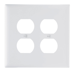 Product image for Pass & Seymour TPJ82-W 2Gang Wall Plate, Duplex Receptacle, Nylon, Jumbo - White
