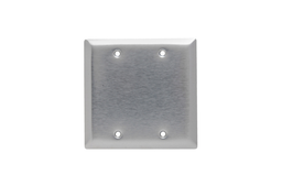 Pass & Seymour SL23 Smooth Metal Wall Plate, 2Gang Blank, Box Mounted, 430 Stainless Steel