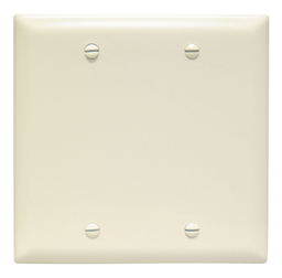 Pass & Seymour TP23-LA 2Gang Wall Plate, Blank, Box Mount, Nylon, Standard - Light Almond