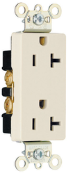 Product image for Pass & Seymour 26352-LA Heavy-Duty Decorator Spec Grade Duplex Receptacle, Back & Side Wire, 20A 125V - Light Almond