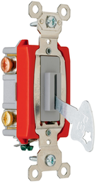 Pass & Seymour PS20AC3-REDL 3way Lock Switch, Back & Side Wire, 20A 120/277V - Red