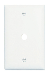 Pass & Seymour TP11-W Single Gang, Single Telephone Or Cable Outlet 13/32 Hole. Box Mounted. Nylon Trademaster Plate, White.
