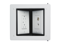 Pass & Seymour TV-2MW White Metal 2-Gang Commercial Recessed TV Box