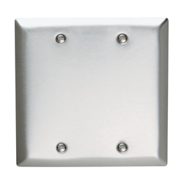 Pass & Seymour SS23 Smooth Metal Wall Plate 2Gang Blank Box Mounted 302 Stainless Steel