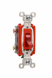 Pass & Seymour PS20AC3-RPL 3way Pilot Lighted Switch, Back & Side Wire, 20A 120V - Red