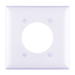 Pass & Seymour TP703-W 2Gang Wall Plate, 2.1563" Power Outlet Receptacle, Nylon, Standard - White