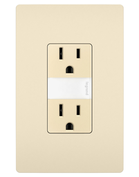Pass & Seymour NTL-885TRLACC6 15A 125V Tamper-Resistant Duplex Outlet w/ LED Night Light - Light Almond