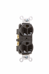 Product image for Pass & Seymour 5362-BK Hard Use Spec Grade Duplex Receptacle, Back & Side Wire, 20A 125V - Black