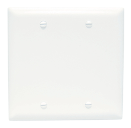 Pass & Seymour TP23-W 2Gang Wall Plate, Blank, Box Mount, Nylon, Standard - White