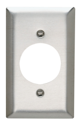 Pass & Seymour SS721 1Gang Wall Plate, 1.5938" Power Outlet, Standard - 302/304 Stainless Steel