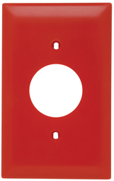 Pass & Seymour TP7-RED 1Gang Wall Plate, Single Receptacle, Nylon, Standard - Red