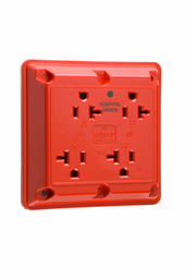 Pass & Seymour 420-HRED Hospital Grade Quad Receptacle 20A 125V - Red