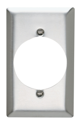 Pass & Seymour SS723 1Gang Wall Plate, 2.125" Power Outlet, Standard - 302/304 Stainless Steel