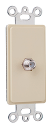 Pass & Seymour 26CATV-I Single Gang Decorator With F Type Coaxial Connector, Ivory.