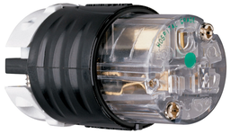 Pass & Seymour PS5269-XHG 15 Amp 125 Volt 2-Pole 3-Wire NEMA 5-15R Black and Clear Nylon Polarized Straight Blade Connector