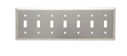 Pass & Seymour SS601 7Gang Wall Plate, Blank, Box Mount, Standard - 302/304 Stainless Steel