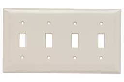 Pass & Seymour SP4-LA 4Gang Wall Plate, 4-Toggle Switch, Standard - Light Almond