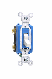 Product image for Pass & Seymour CSB15AC2-W Construction 2Pole Switch, Back & Side Wire, 15Amp 120/277Volt, White