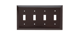 Pass & Seymour SP4 4Gang Wall Plate, 4-Toggle Switch, Standard - Brown