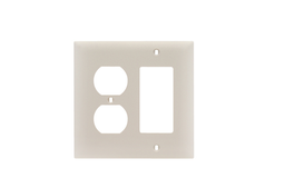 Pass & Seymour TP826-LA 2Gang Wall Plate, Decorator / Duplex Receptacle, Nylon, Standard - Light Almond