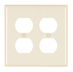 Pass & Seymour TP82-LA 2Gang Wall Plate, Duplex Receptacle, Nylon, Standard - Light Almond