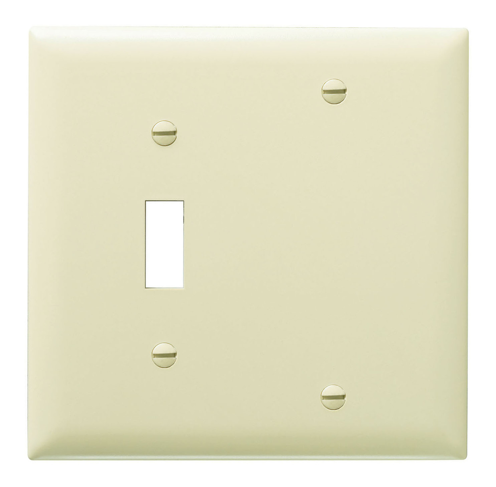 Mayer-DDS-Combination Openings, 1 Toggle Switch and 1 Blank, Two Gang, Ivory-1